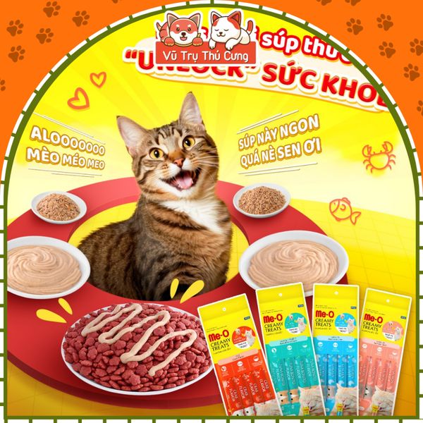 COMBO 10 Thanh Súp Thưởng Cho Mèo Dạng Kem Me-O Creamy Treats