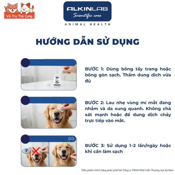 Dung Dịch Vệ Sinh Mắt Cho Chó Mèo Alkin Eye Care 50ml