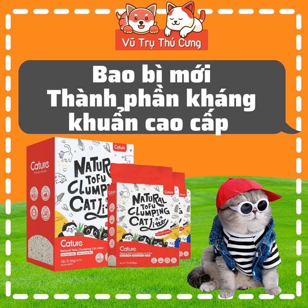 Cát đậu nành Tofu Cature hương Sữa, túi 7L (2,8Kg), Cát vệ sinh cho Mèo không bụi, khử mùi trong phòng kín