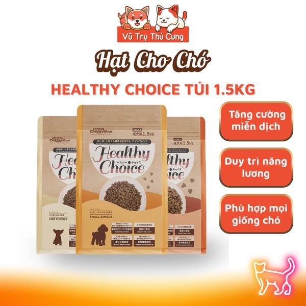 (1,5Kg) Hạt Cho Chó Healthy Choice Thương Hiệu Doggyman - Tặng 1 Bịch Xúc Xích