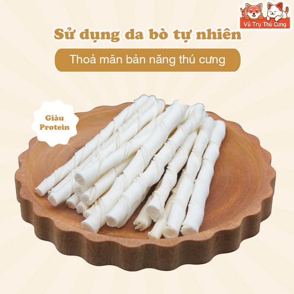 Snack Cho Chó Que Da Bò Tự Nhiên Doggyman Size Nhỏ 10 cây