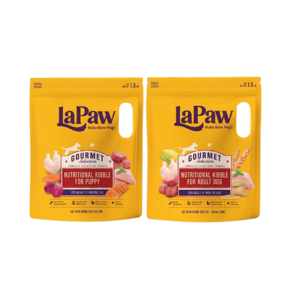 Thức Ăn Hạt Cho Chó Lapaw Gourmet Túi 1.5kg Bổ Sung Dinh Dưỡng