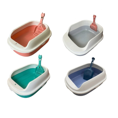 Khay đựng cát vệ sinh cho Mèo size lớn, chống văng cát, kèm xẻng xúc phân