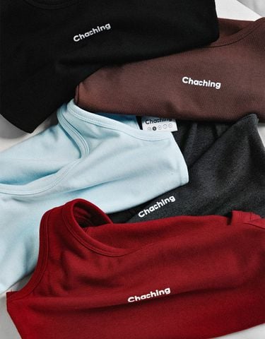 CHACHING RIBBED TANK - ĐỎ ĐẬM