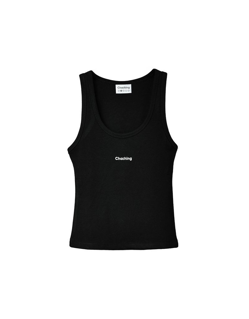 CHACHING RIBBED TANK - ĐEN