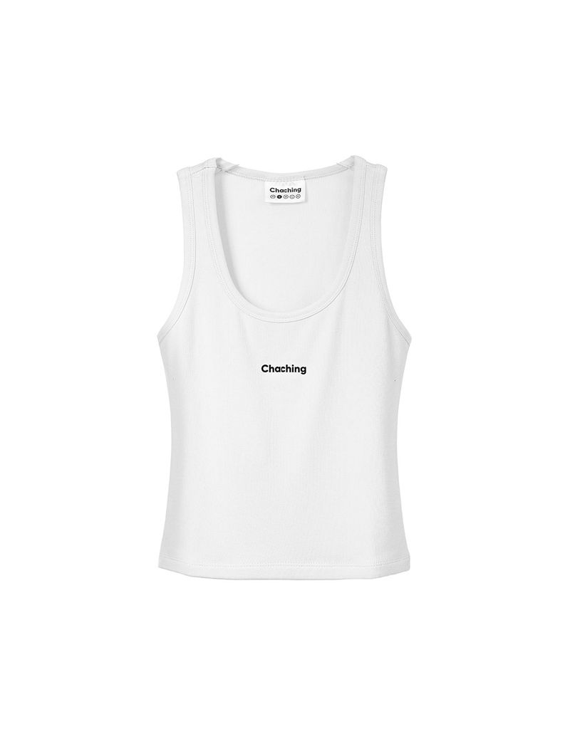 CHACHING RIBBED TANK - TRẮNG KEM