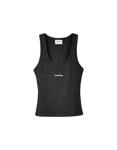 CHACHING RIBBED TANK - XÁM ĐEN