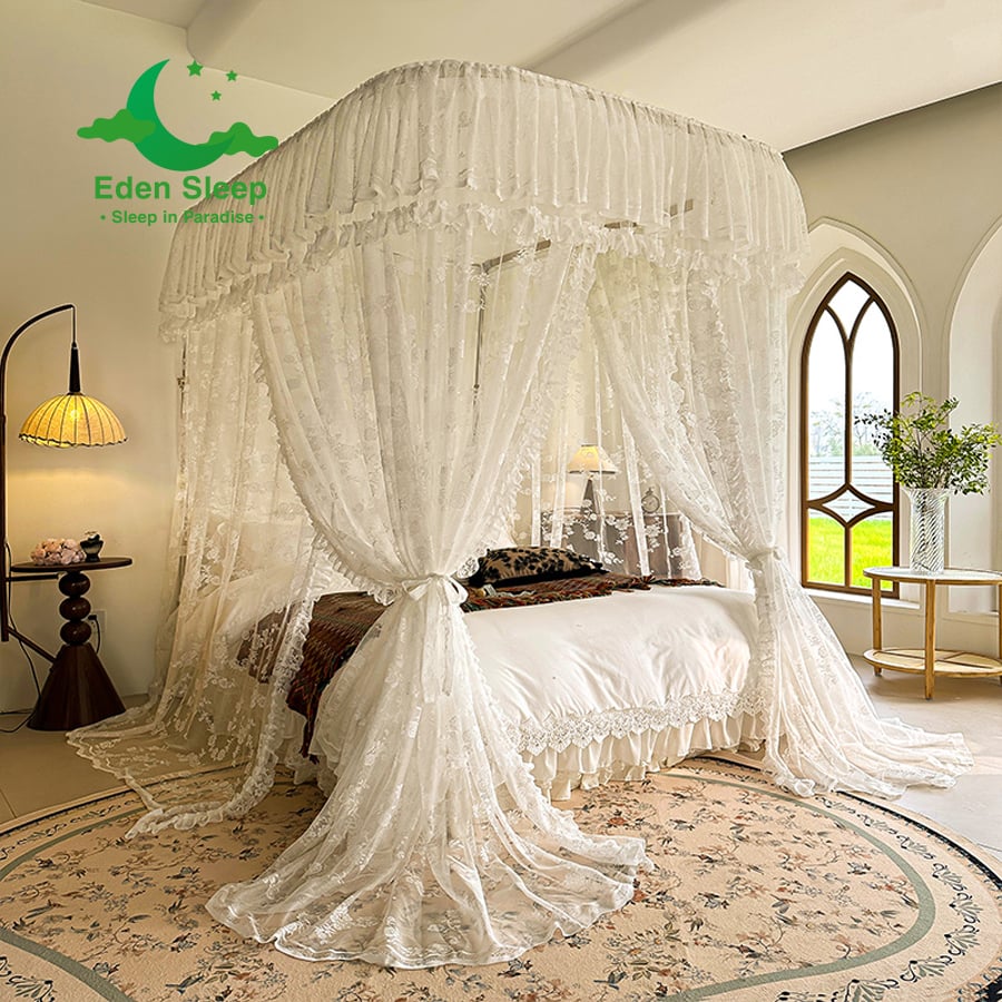 Màn mùng khung  không khoan tường - màn ngủ công chúa,chống muỗi kiểu dáng khách sạn resort