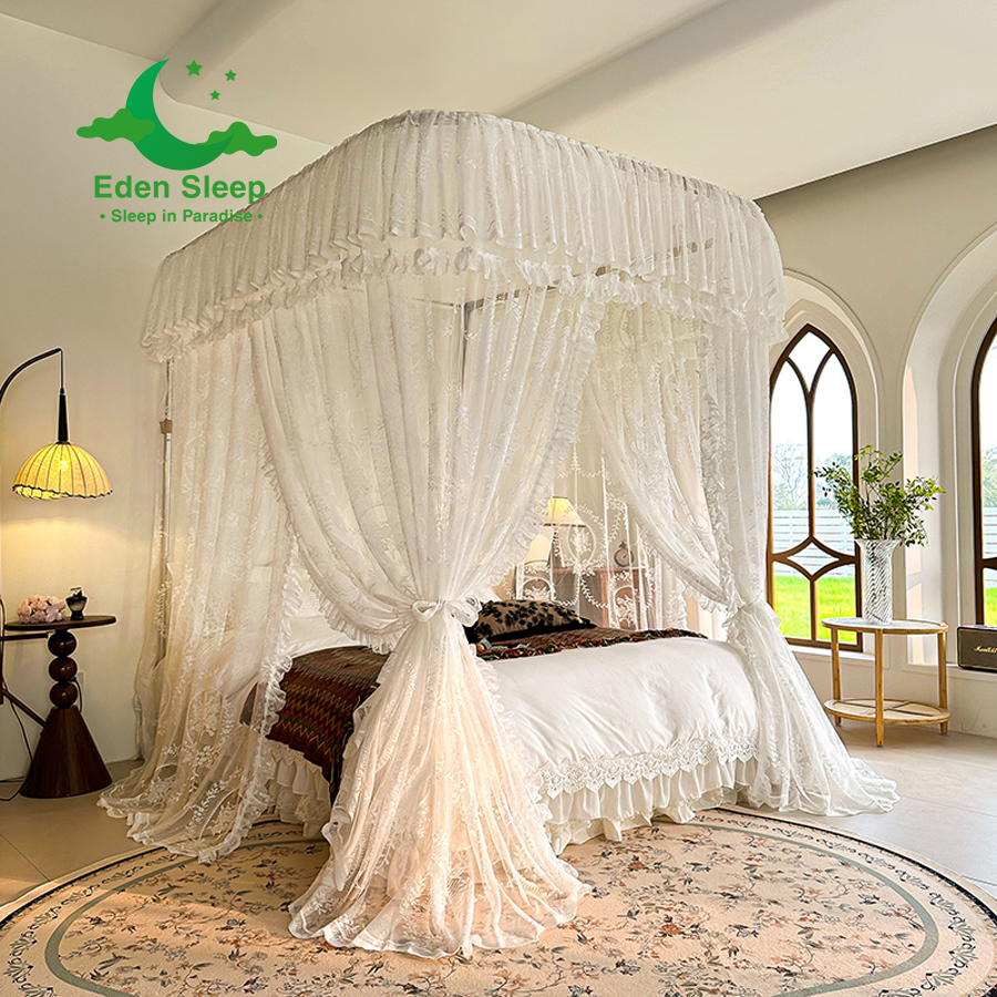 Màn mùng khung  không khoan tường - màn ngủ công chúa,chống muỗi kiểu dáng khách sạn resort