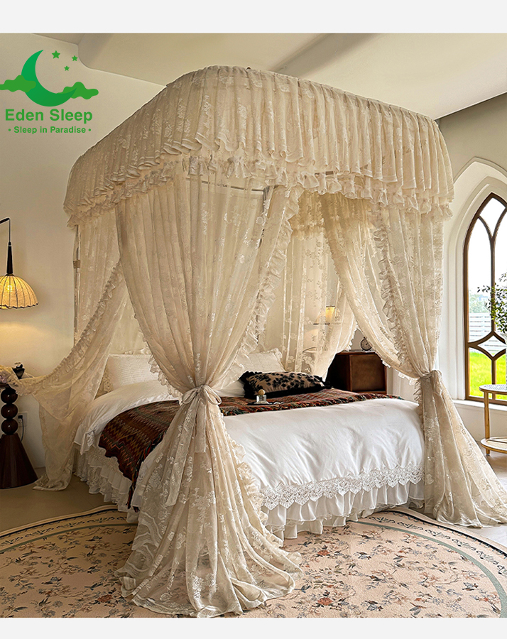 Màn mùng khung  không khoan tường - màn ngủ công chúa,chống muỗi kiểu dáng khách sạn resort