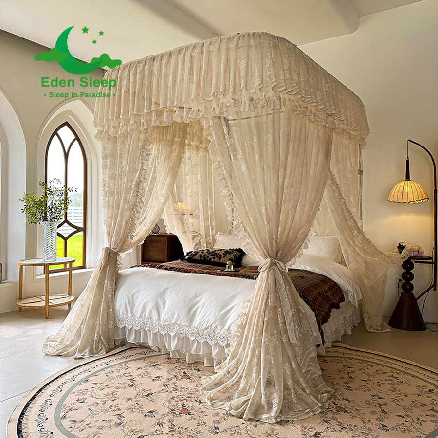 Màn mùng khung  không khoan tường - màn ngủ công chúa,chống muỗi kiểu dáng khách sạn resort