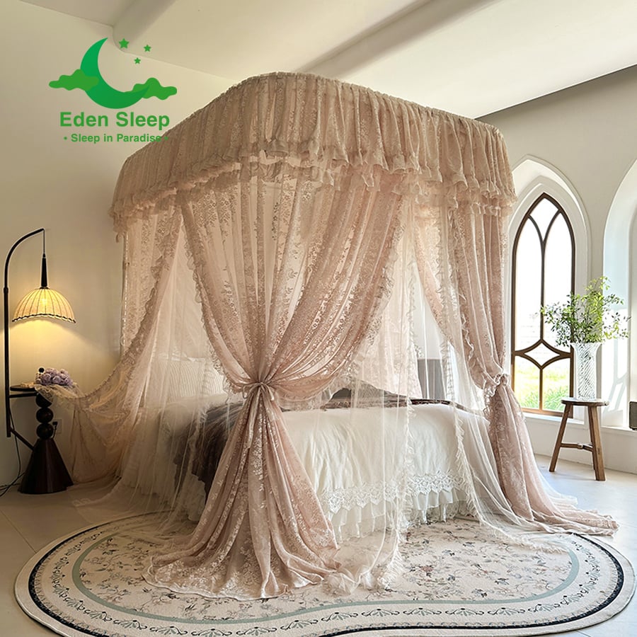 BẢN KHUNG NÂNG CẤP 2025   Màn mùng khung  không khoan tường Loại Vải 2 Lớp   - màn ngủ công chúa,chống muỗi kiểu dáng khách sạn resort