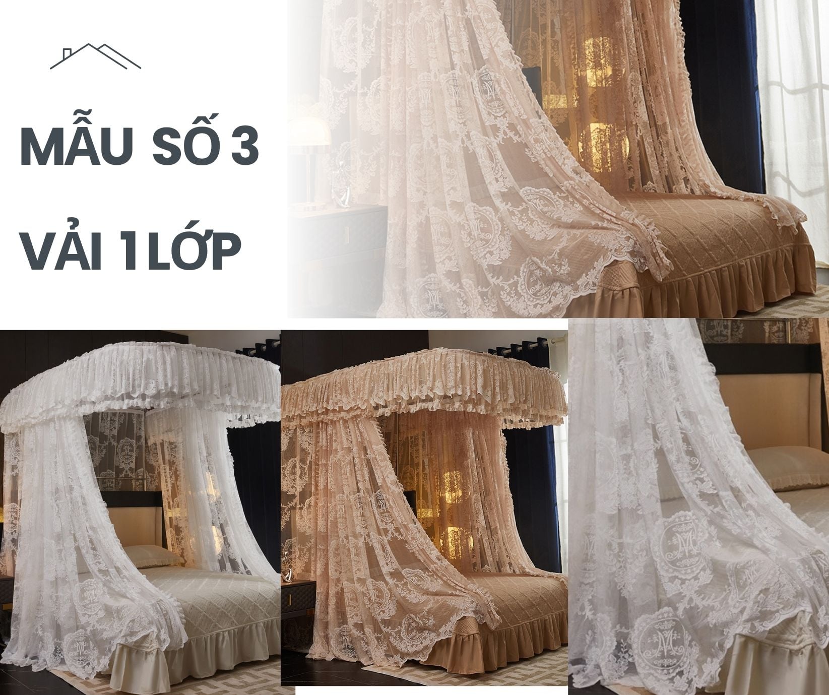 Màn mùng khung  không khoan tường - màn ngủ công chúa,chống muỗi