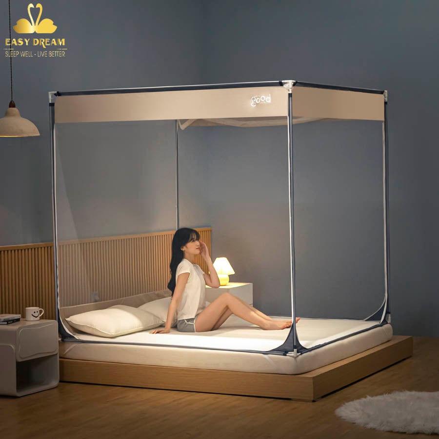 RẺ VÔ ĐỊCH Màn mùng khung vuông chống bé ngã chống muỗi , màn công chúa , mùng ngủ , màn khung không khoan tường