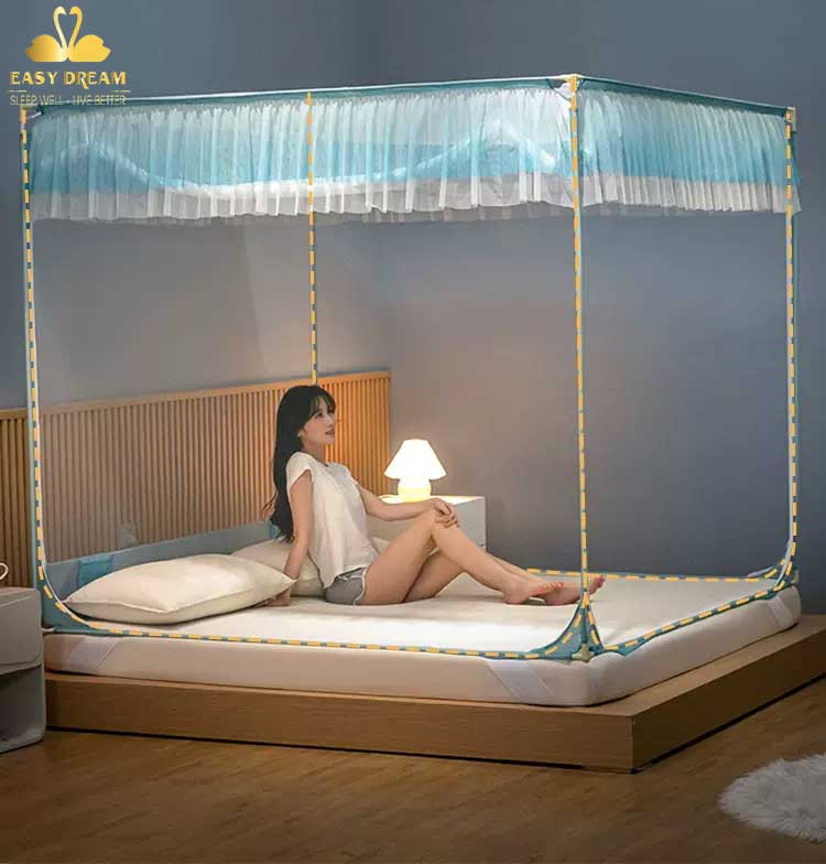 RẺ VÔ ĐỊCH Màn mùng khung vuông chống bé ngã chống muỗi , màn công chúa , mùng ngủ , màn khung không khoan tường