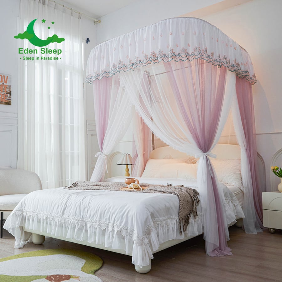 Màn / Mùng nâng hạ chiều cao  khung, thu gọn; 2 cột không khoan tường