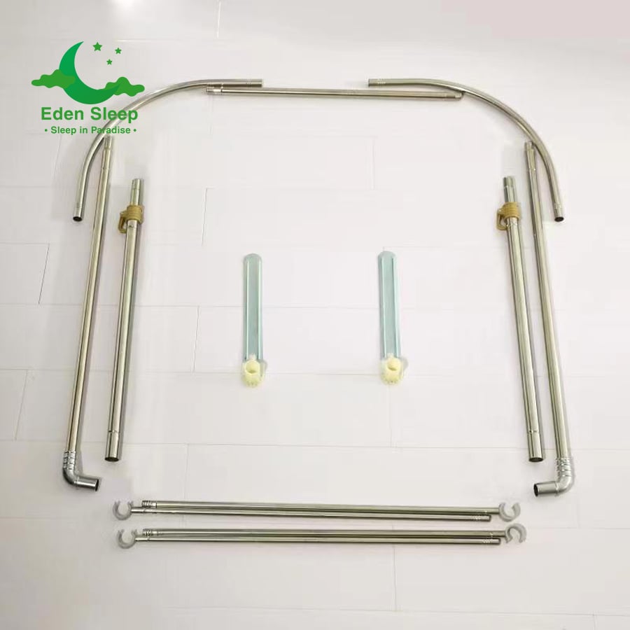 Màn / Mùng nâng hạ chiều cao  khung, thu gọn; 2 cột không khoan tường