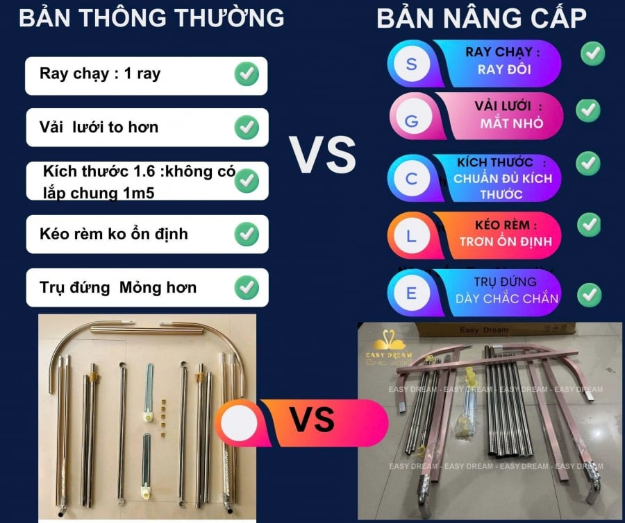 Màn khung không khoan tường vải 2 lớp  - mùng ngủ chống muỗi hiện đại