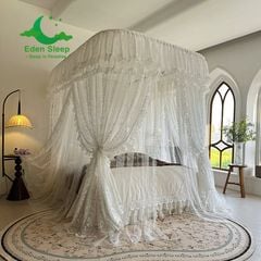 BẢN KHUNG NÂNG CẤP 2025   Màn mùng khung  không khoan tường Loại Vải 2 Lớp   - màn ngủ công chúa,chống muỗi kiểu dáng khách sạn resort