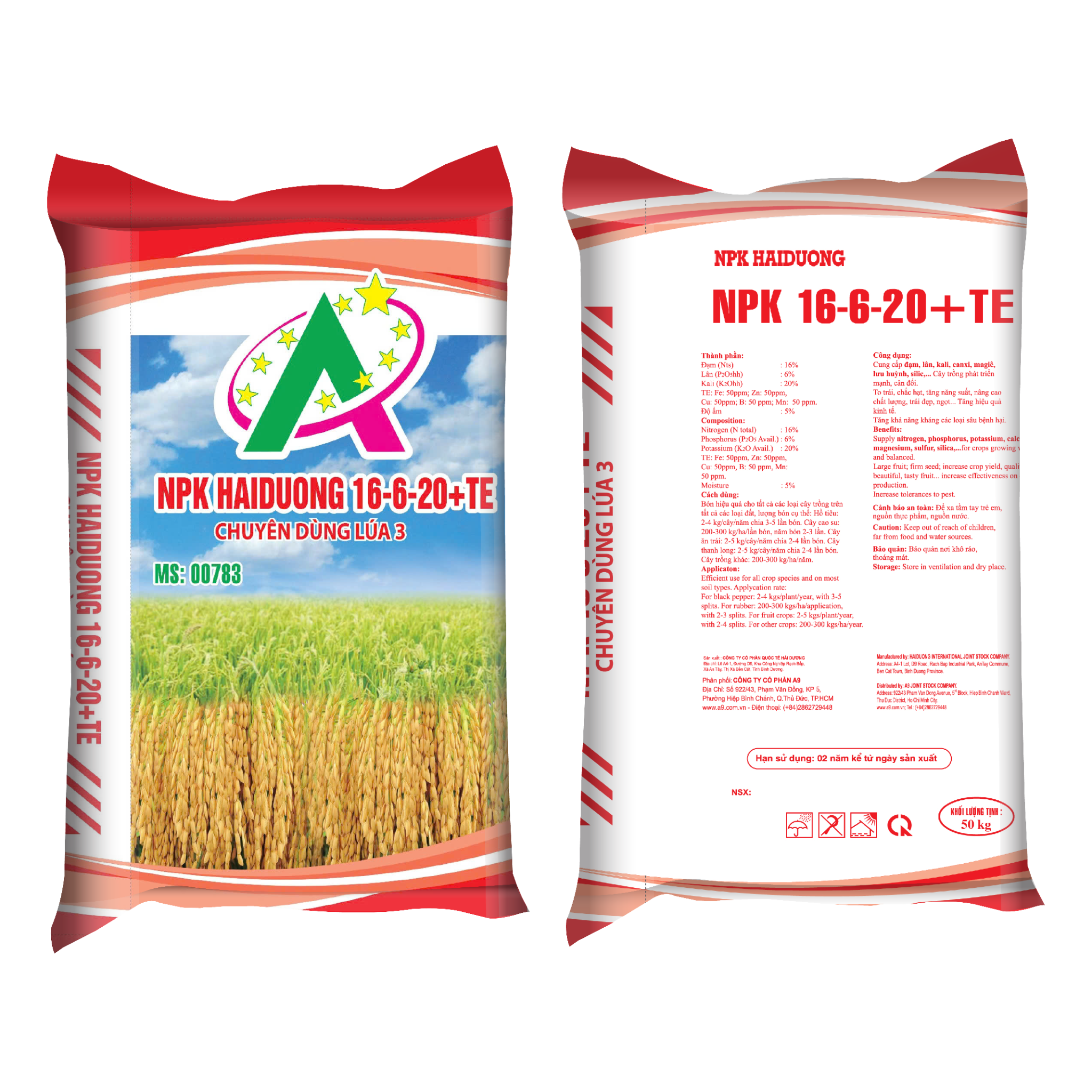  NPK HaiDương 16-6-20+TE - CD LÚA 3 