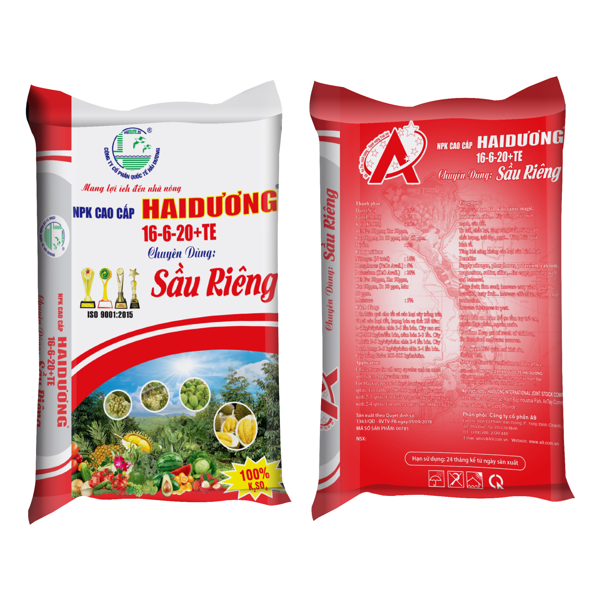  NPK HaiDương 16-6-20+TE - CD Sầu Riêng 