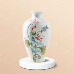 Bình hoa vẽ Liên Ngư Tụ Phúc - Gốm sứ Bát Tràng in logo quà tặng