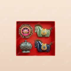Set quà tặng phong thủy Song Mã Liên Hoa tài lộc