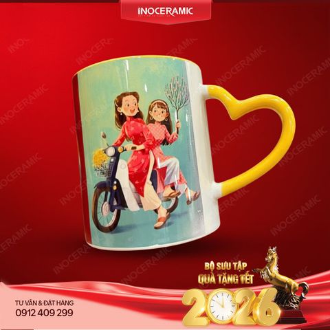 Bộ sưu tập ly sứ in hình Tết Việt Bát Tràng | Quà Tết in logo cao cấp