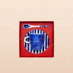 Set quà tặng cốc sứ đĩa thìa Ngư Lam thanh lịch