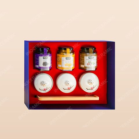 Khay set hũ mứt quà tặng biếu cao cấp Xuân Hương