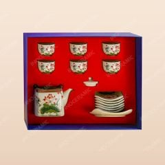 Giftset trà quà tặng ấm chén hoa sen Thanh Liên