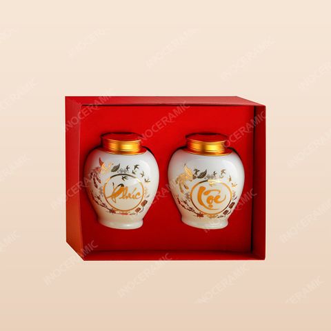 Giftset quà tặng song hũ Phúc Lộc an khang