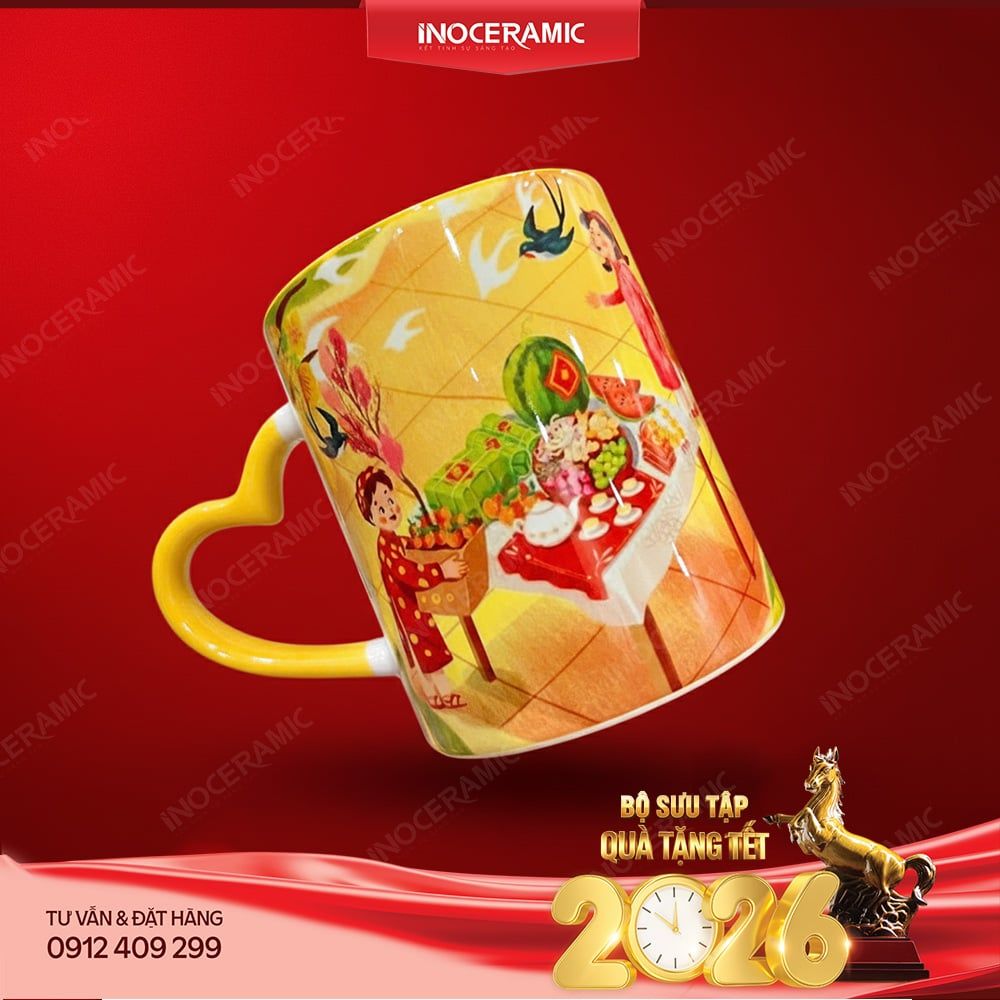 Collection cốc sứ Tết Việt Bát Tràng – Quà tặng Tết in logo ý nghĩa