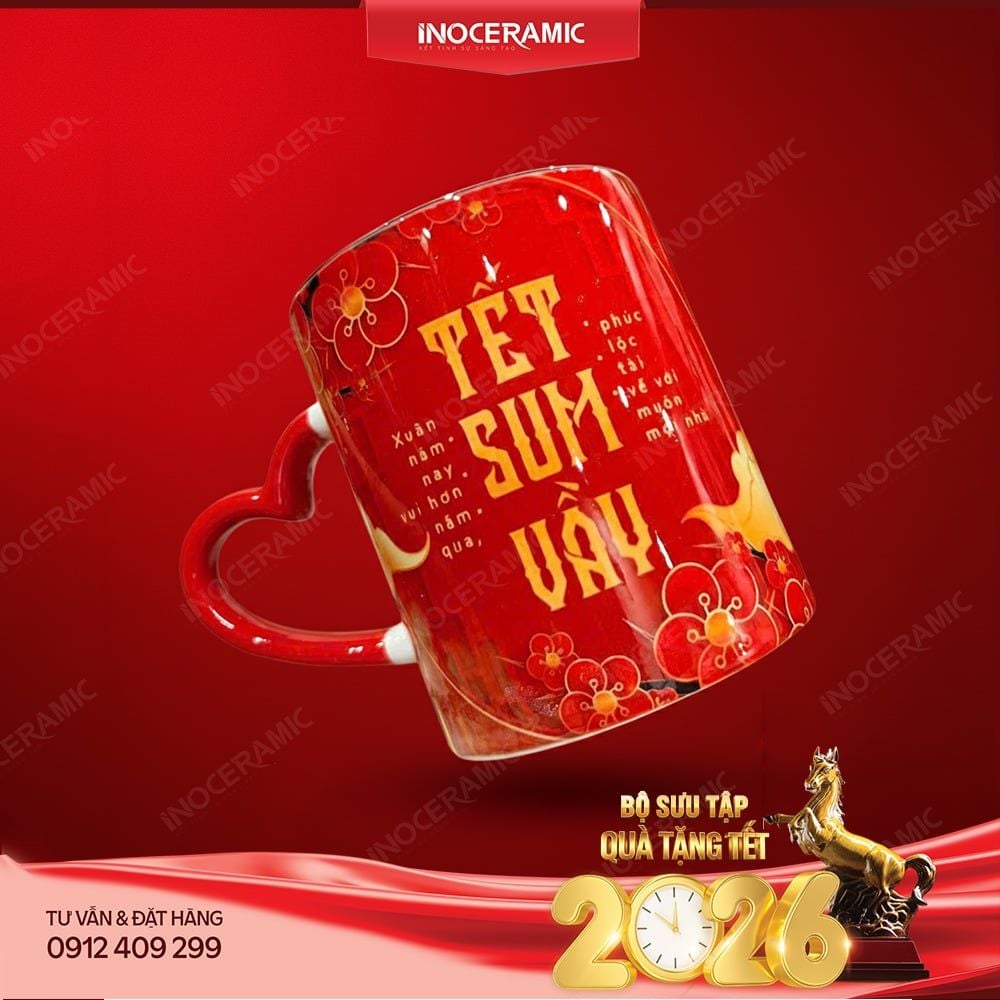 Collection cốc sứ Tết Việt Bát Tràng – Quà tặng Tết in logo ý nghĩa
