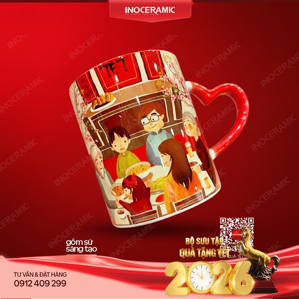 Collection cốc sứ Tết Việt Bát Tràng – Quà tặng Tết in logo ý nghĩa