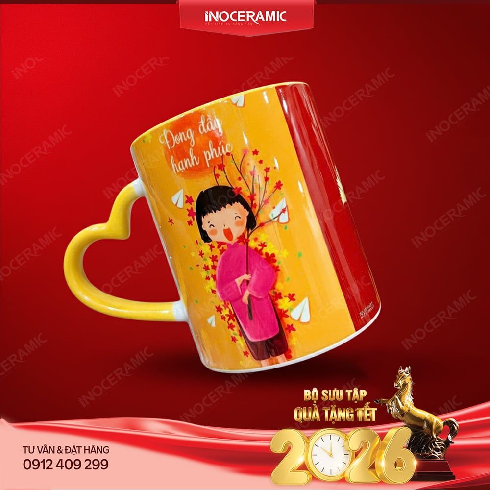Collection cốc sứ Tết Việt Bát Tràng – Quà tặng Tết in logo ý nghĩa