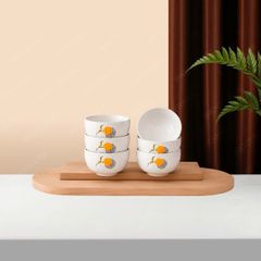 Bộ 06 chén (bát) cơm - Hoa văn Kim Quả - Bát đĩa Bát Tràng in logo quà tặng