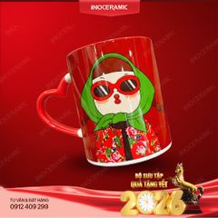 Bộ sưu tập ly sứ in hình Tết Việt Bát Tràng | Quà Tết in logo cao cấp