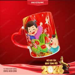 Bộ sưu tập ly sứ in hình Tết Việt Bát Tràng | Quà Tết in logo cao cấp