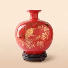 Lọ chiêu tài lộc Men Đỏ Chép Vượt Vũ Môn - Quà tặng in ấn logo cao cấp