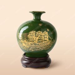 Lọ chiêu tài men Thuận Buồm kẻ vàng - Quà tặng doanh nghiệp cao cấp