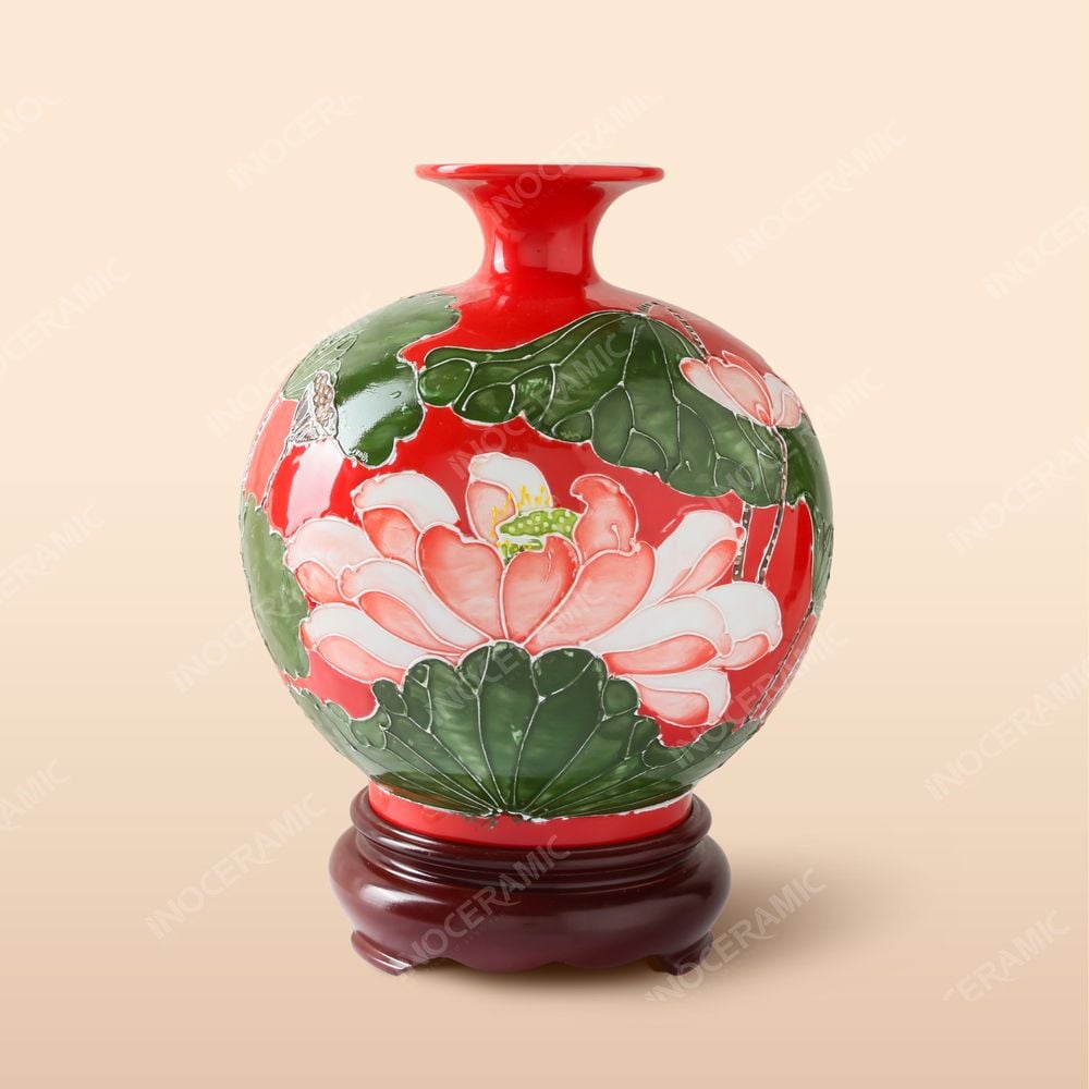 Bình hút lộc Liên Hoa Phú Cát gốm sứ Bát Tràng cao cấp