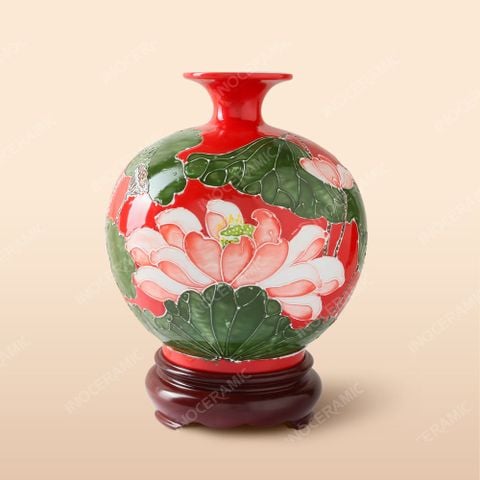 Bình hút lộc Liên Hoa Phú Cát gốm sứ Bát Tràng cao cấp