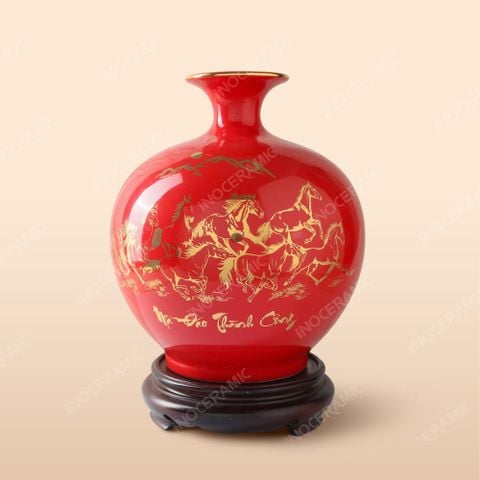 Lọ chiêu tài Mã Đáo Thành Công gốm sứ Bát Tràng ý nghĩa