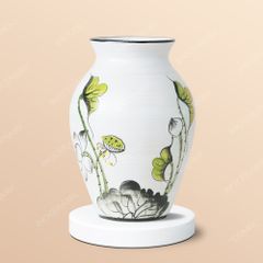 Bình hoa dáng vò sen xanh - Quà tặng doanh nghiệp in logo ý nghĩa