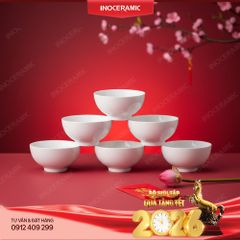 Hộp quà tặng Tết 6 bát cơm men trắng gốm sứ cao cấp dành cho công đoàn