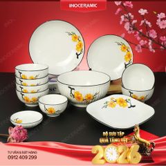 Bộ bát đĩa Hoa Mai 12 món – Quà tặng Tết ý nghĩa cho công nhân viên, công đoàn
