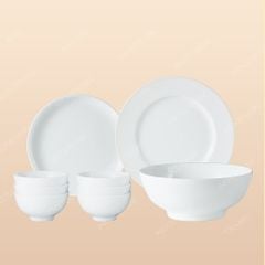 Bộ bát đĩa 9 món men trắng Bát Tràng – Quà tặng sang trọng, tinh tế cho doanh nghiệp