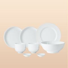 Bộ đồ ăn 12 món men sứ trắng Bát Tràng – Sang trọng, bền đẹp