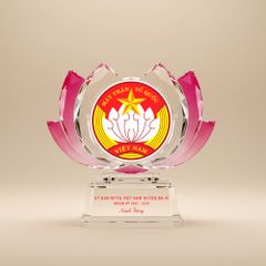 Cúp pha lê in logo quà tặng Đại hội Mặt Trận Tổ Quốc Việt Nam